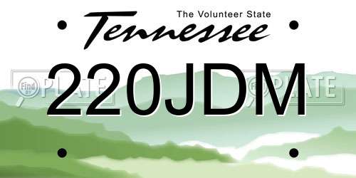 220JDM Tennessee License Plate