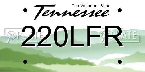 220LFR Tennessee License Plate