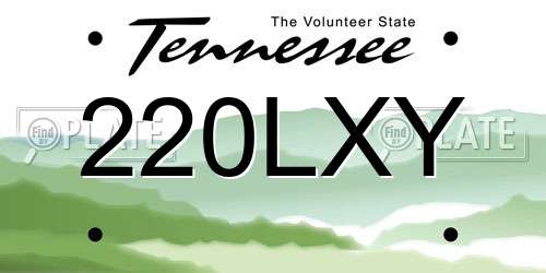 220LXY Tennessee License Plate