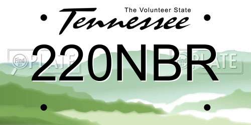 220NBR Tennessee License Plate