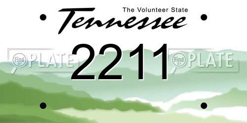 2211 Tennessee License Plate