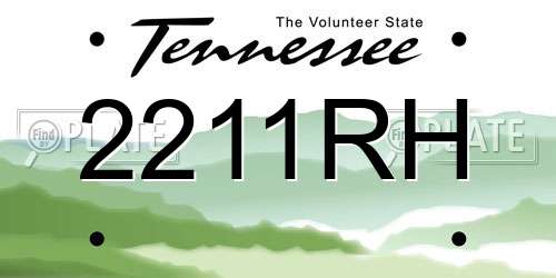 2211RH Tennessee License Plate