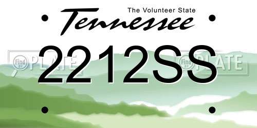 2212SS Tennessee License Plate