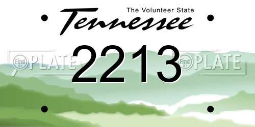 2213 Tennessee License Plate