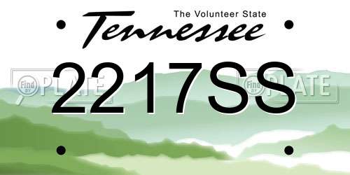 2217SS Tennessee License Plate