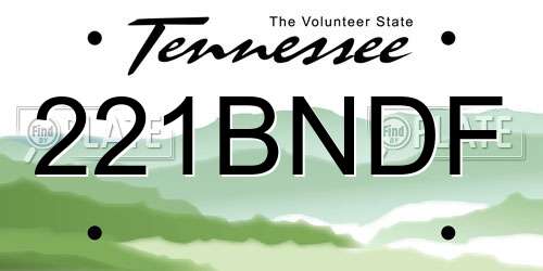 221BNDF Tennessee License Plate