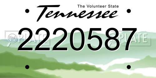 2220587 Tennessee License Plate