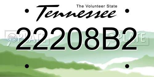 22208B2 Tennessee License Plate
