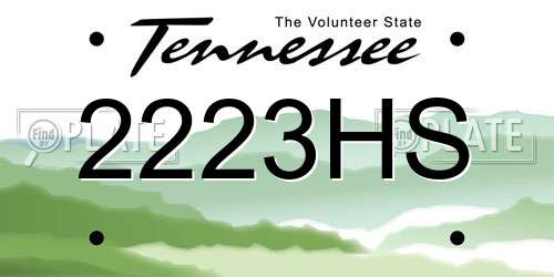 2223HS Tennessee License Plate