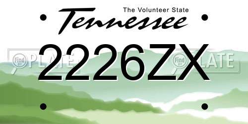 2226ZX Tennessee License Plate