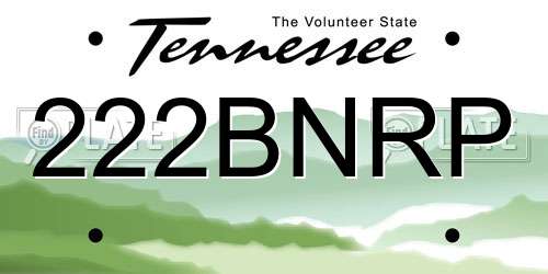 222BNRP Tennessee License Plate