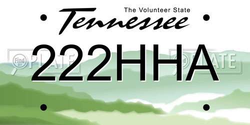 222HHA Tennessee License Plate
