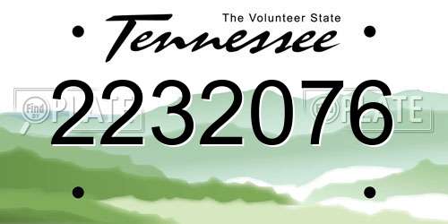 2232076 Tennessee License Plate