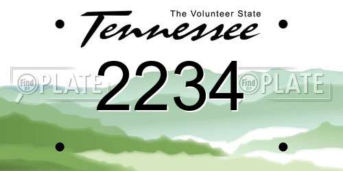 2234 Tennessee License Plate