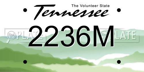 2236M Tennessee License Plate