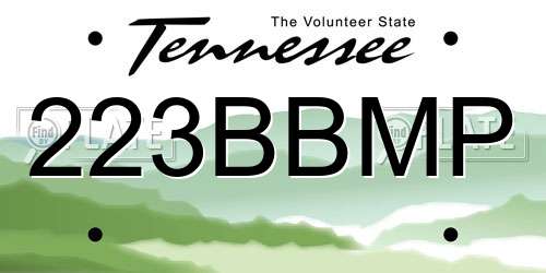 223BBMP Tennessee License Plate
