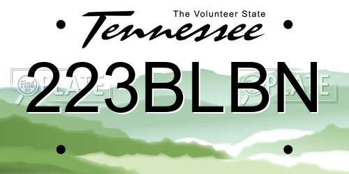 223BLBN Tennessee License Plate