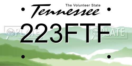 223FTF Tennessee License Plate