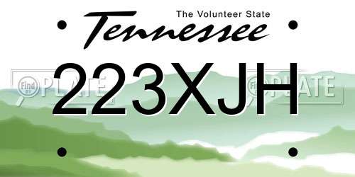 223XJH Tennessee License Plate