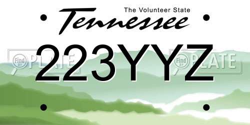223YYZ Tennessee License Plate