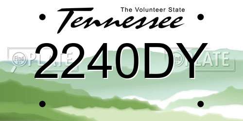 2240DY Tennessee License Plate