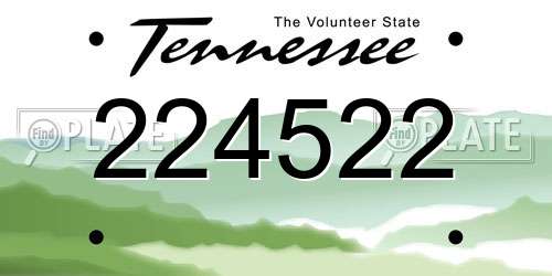 224522 Tennessee License Plate