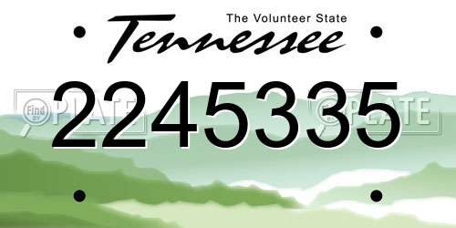 2245335 Tennessee License Plate