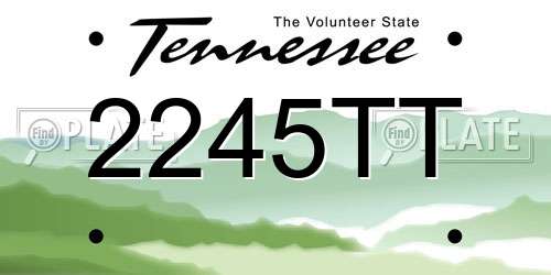 2245TT Tennessee License Plate