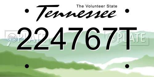 224767T Tennessee License Plate