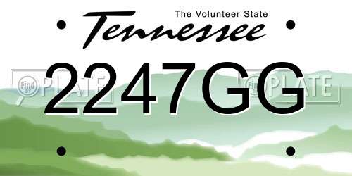 2247GG Tennessee License Plate