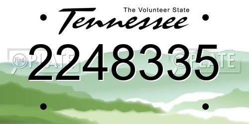 2248335 Tennessee License Plate