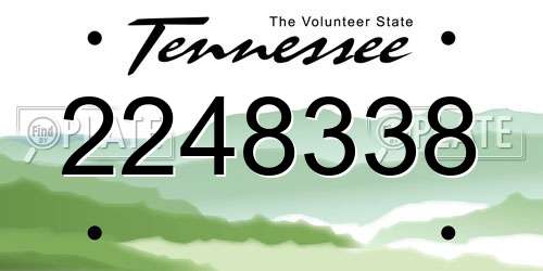 2248338 Tennessee License Plate