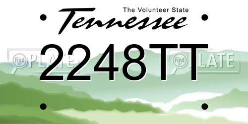 2248TT Tennessee License Plate