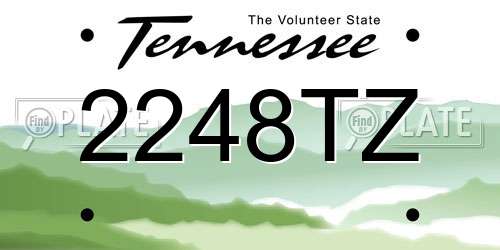 2248TZ Tennessee License Plate