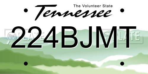 224BJMT Tennessee License Plate