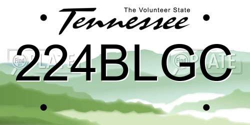 224BLGC Tennessee License Plate