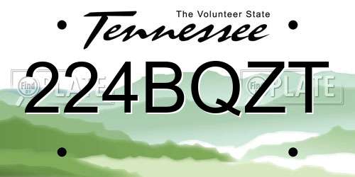224BQZT Tennessee License Plate