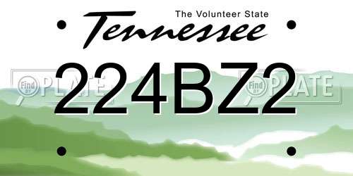 224BZ2 Tennessee License Plate