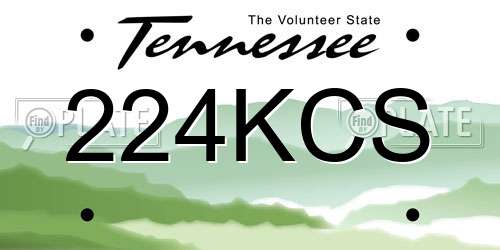 224KCS Tennessee License Plate