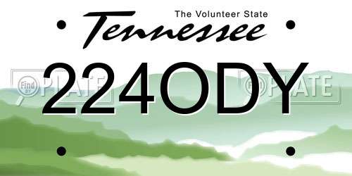 224ODY Tennessee License Plate
