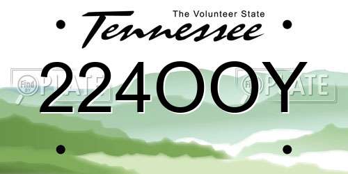 224OOY Tennessee License Plate