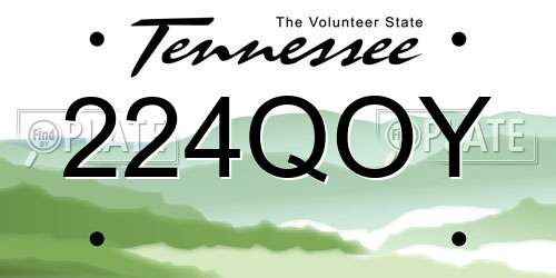 224QOY Tennessee License Plate