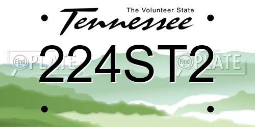 224ST2 Tennessee License Plate