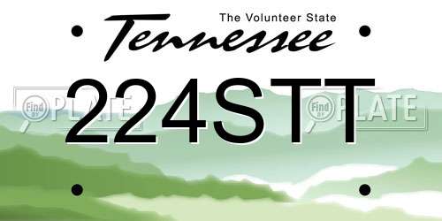 224STT Tennessee License Plate