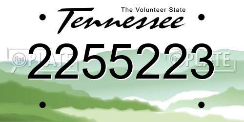 2255223 Tennessee License Plate