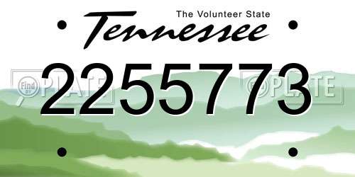 2255773 Tennessee License Plate