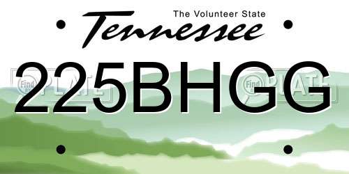 225BHGG Tennessee License Plate