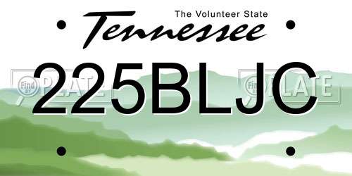 225BLJC Tennessee License Plate