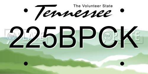 225BPCK Tennessee License Plate