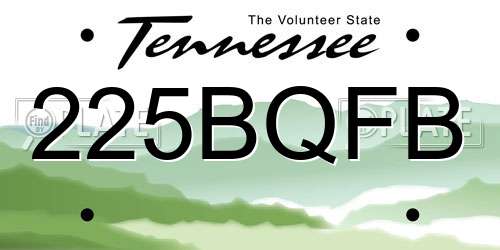 225BQFB Tennessee License Plate